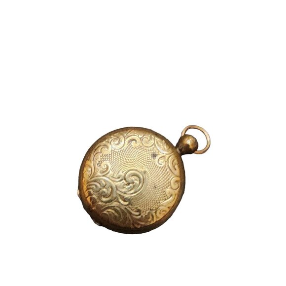 Antique Gold Filled Etched Locket (A4822) - Picture 4 of 5